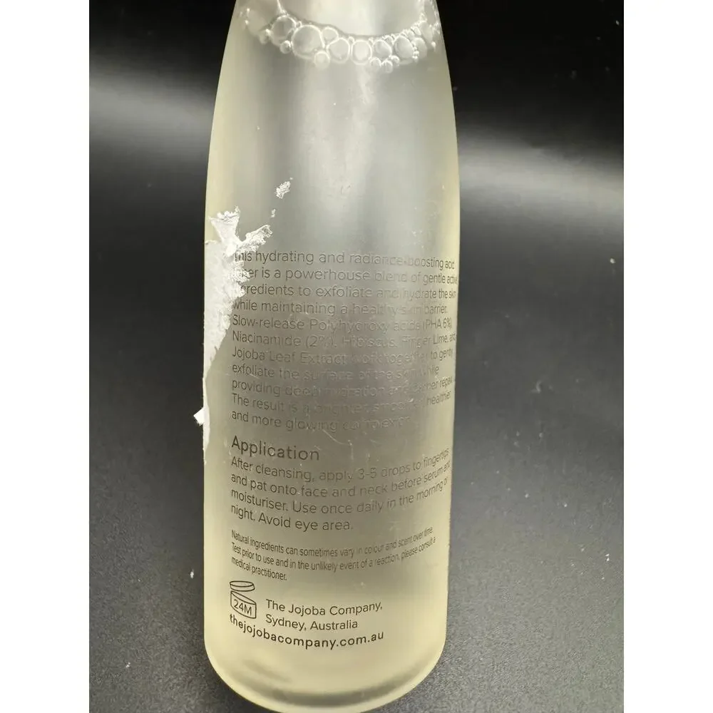 The Jojoba Co. Daily Glow Exfoliating PHA Facial Tonic 4.2 Oz/125 mL NWOB